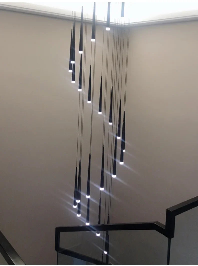 Stair Led Ceiling Chandeliers Duplex Loft Lamp Living Room Decoraction Luxury Light Appliance Hanging Lamps For  Lustre