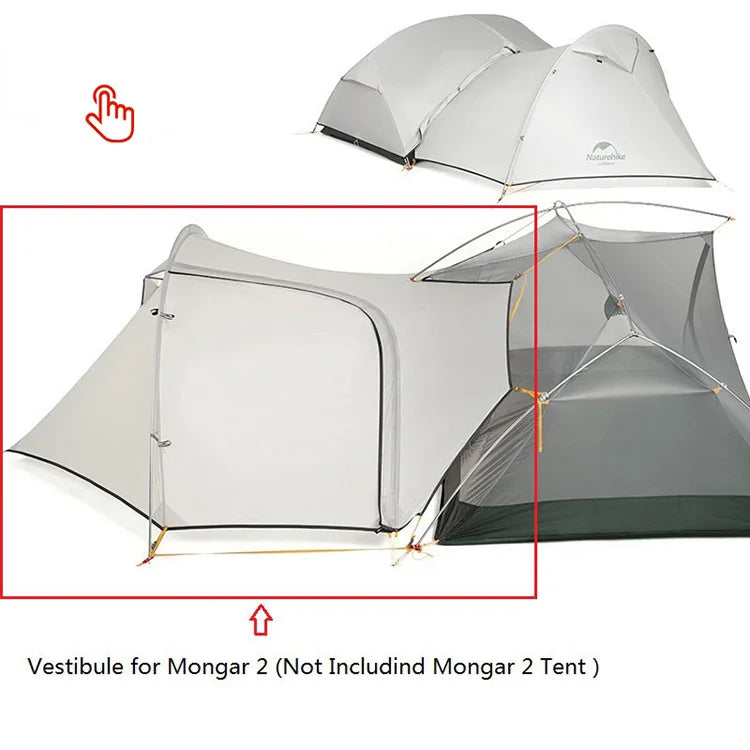 Naturehike Mongar Tent Camping Tent 2 Person Ultralight Professional Waterproof & Windproof Backpack Tent 20D Nylon Travel Tent