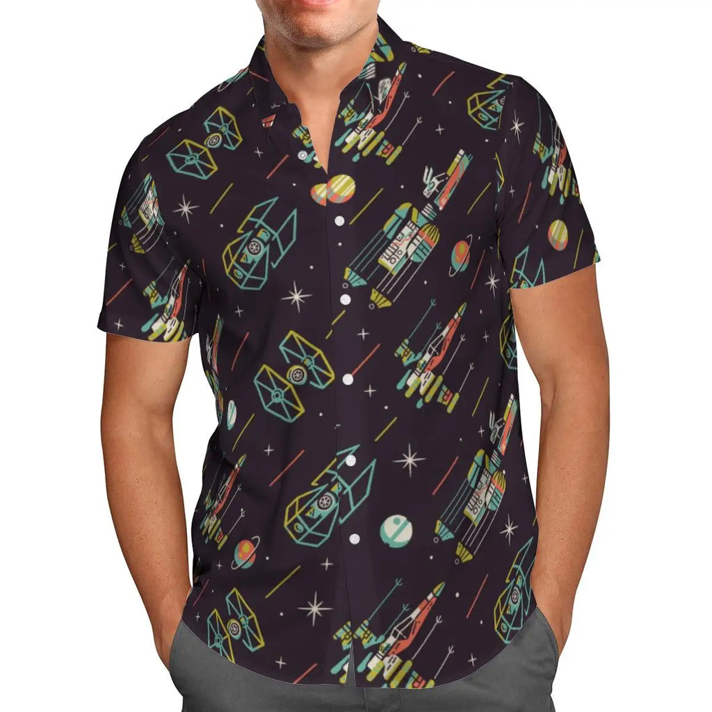 Black t Shirt, 3D Spacecraft, Hawaiian socks, Summer fashion men, large Homme Camisa Masculina S2