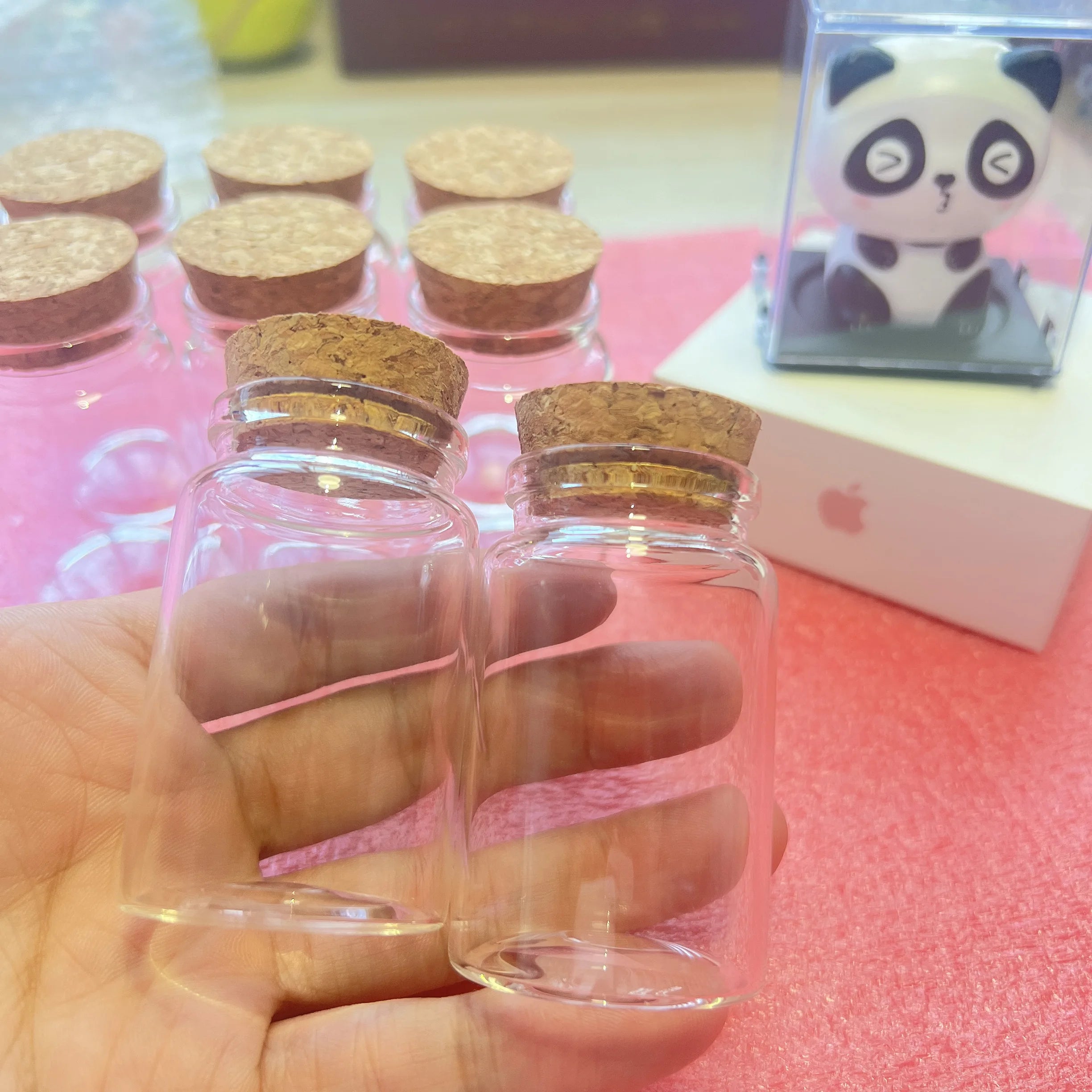 8/30 Pcs 40ml Glass Dried Flower Bottle Cork Tiny Glass Jars Transparent Empty Mini Containers DIY Wedding Favors Wishing Vials