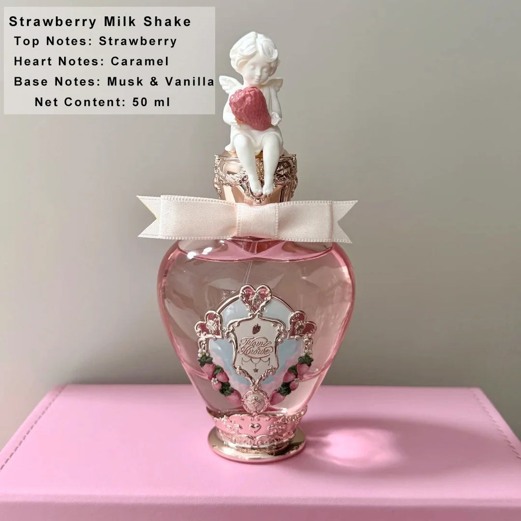 Flower Knows Cupid Perfume Strawberry Milk Shake Sweet Fragrance Eau De Parfum For Women Long Lasting Caramel Vanilla Musk