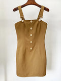HIGH STREET Newest 2026 Summer Fashion Star Style Designer Women's Lion Buttons Pinafore Dress