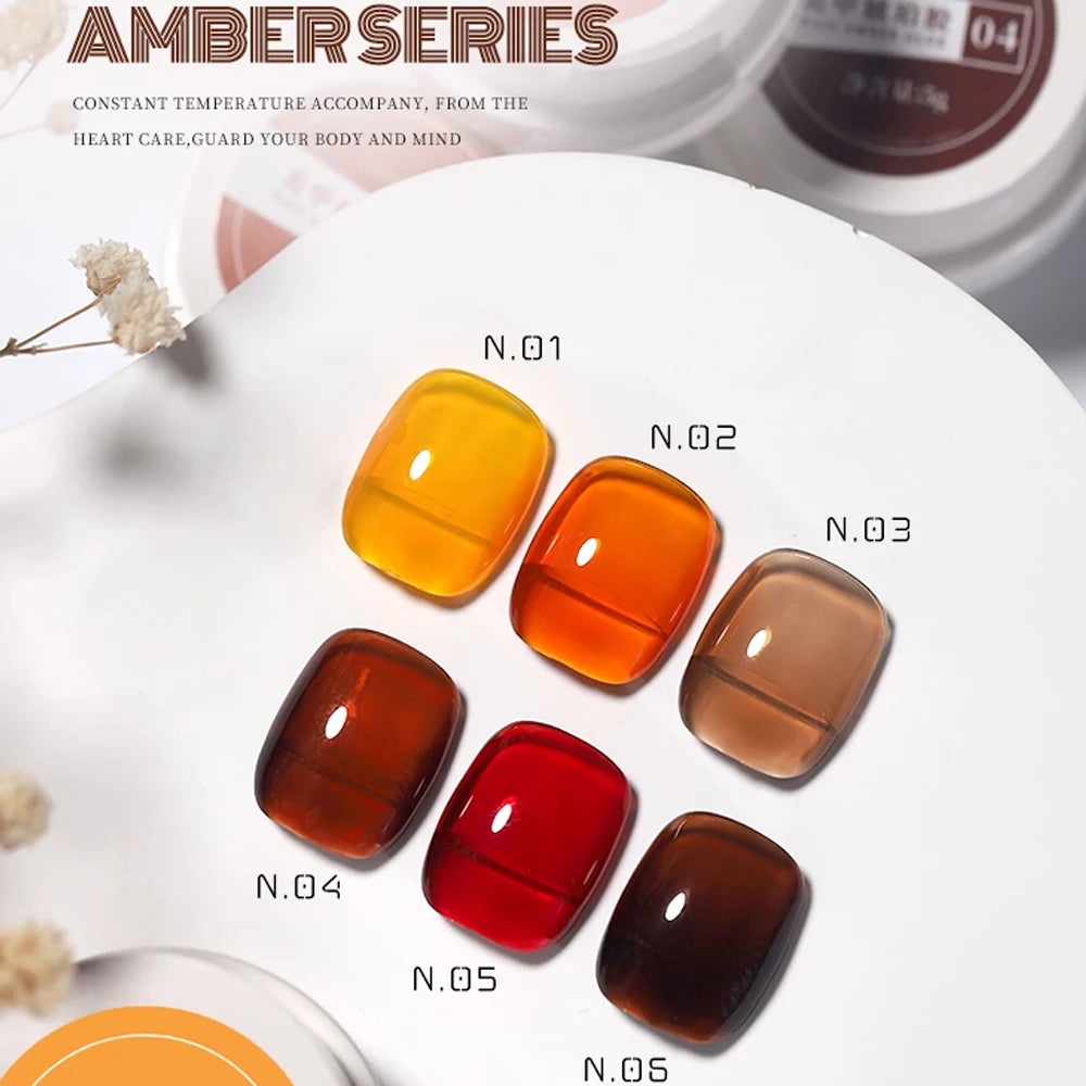 1/6color 5g Amber Brown Gel Nail Polish Set Y2K Autumn Winter Gradient Leopard Jelly Nail Gel Semi Permanent Soak Off Varnish