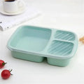 Bento Lunch Box Set 3 Compartment Food Storage Containers Wheat Straw Meal Prep Lunch Box Plastic Food Storage Container