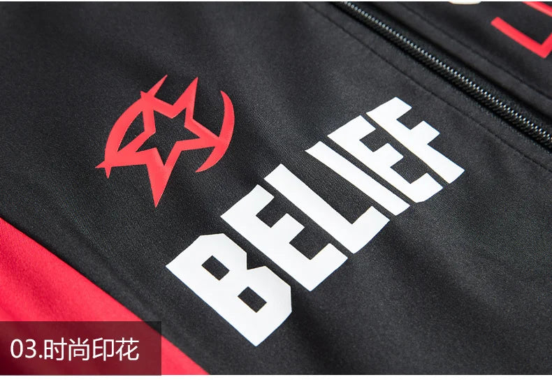 Men's Black Red Color Block Stand Collar Jacket Letter Print Zip Up Casual Streetwear Outerwear