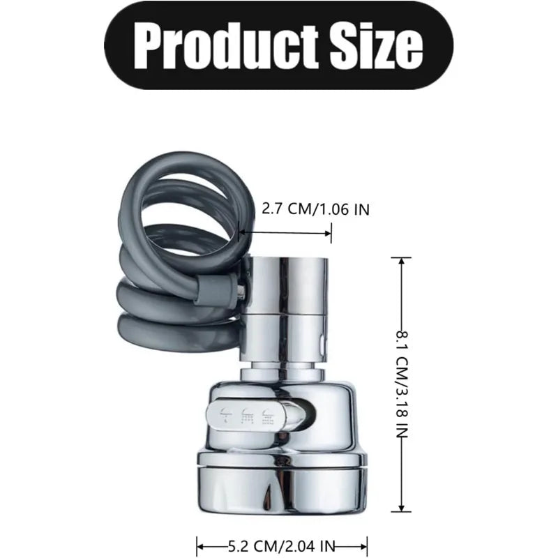 New  Universal Kitchen Gadgets Accessories 3 Modes Sink Faucet 360 Degree Rotation Filter Extension Tube Shower Water Saving Ta