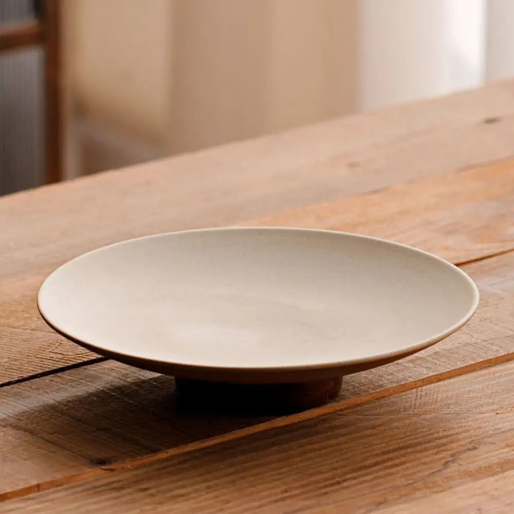 Kitchen Organizer Ceramic Storage Tray Durable Wooden Dessert Tray Reusable Simple Fruit Plate Commercial