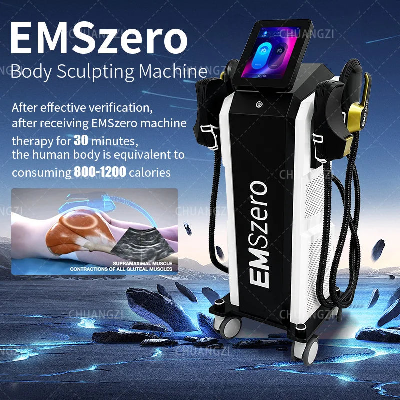 High Power EMSzero Neo Body Sculpt Ultra Pro 6500W RF Hi-EMT 4 Handles Muscle Stimulation Body Slimming Salon Beauty Device