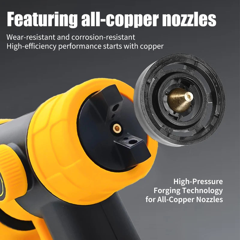 800ML Electric Spray Gun High Power Cordless Paint Sprayer HVLP Auto Furniture Steel Coating Airbrush For Dewalt 20v Battery