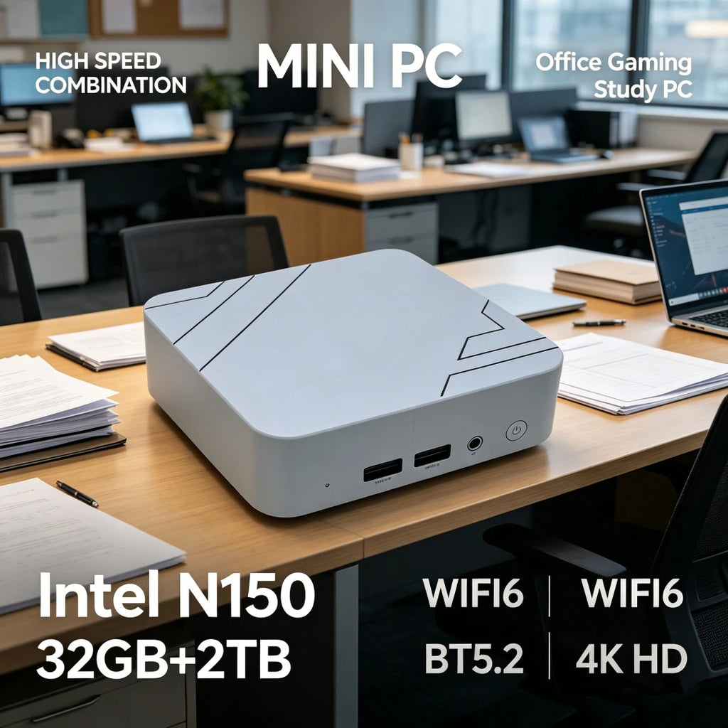 Mini PC Intel Core N150 16GB RAM 2TB SSD Mini Desktop Computer WIFI6 BT5.2 4K HD Office Gaming Study Mini PC