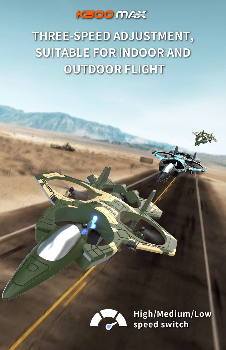 K500MAX Drone Fighter Jet 4k HD Professional Drone Camera WIFI Fpv Aircraft Quadcopte Aerial Photography Drone Birthday Toys