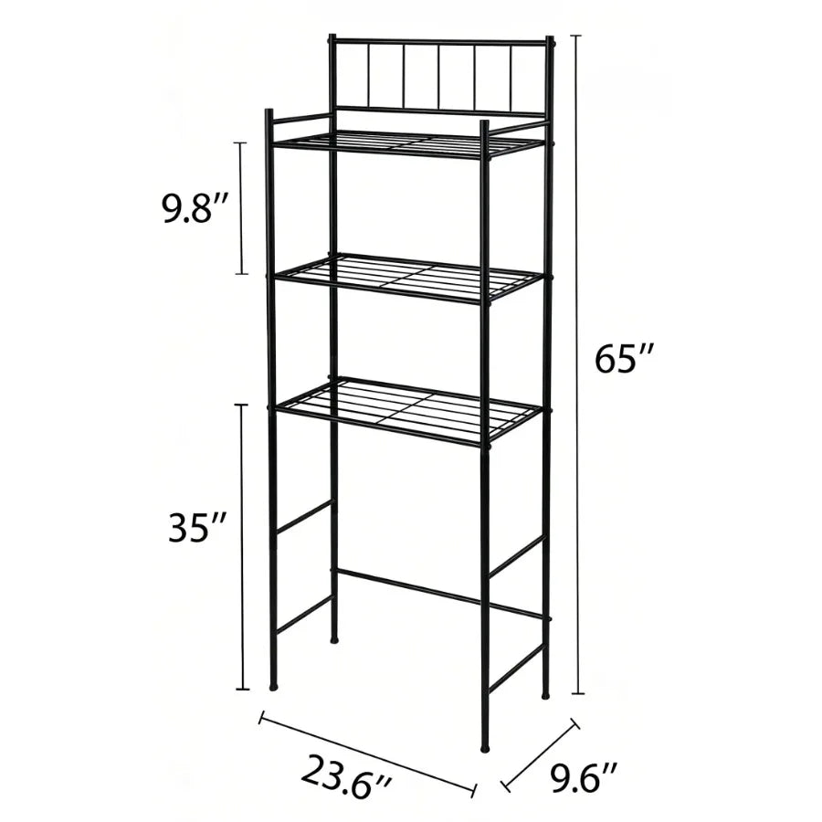 3-Tier Over Toilet Storage Rack for Space-Saving Bathroom Organization Stylish Metal Design for Maximal Storage Efficiency Abov