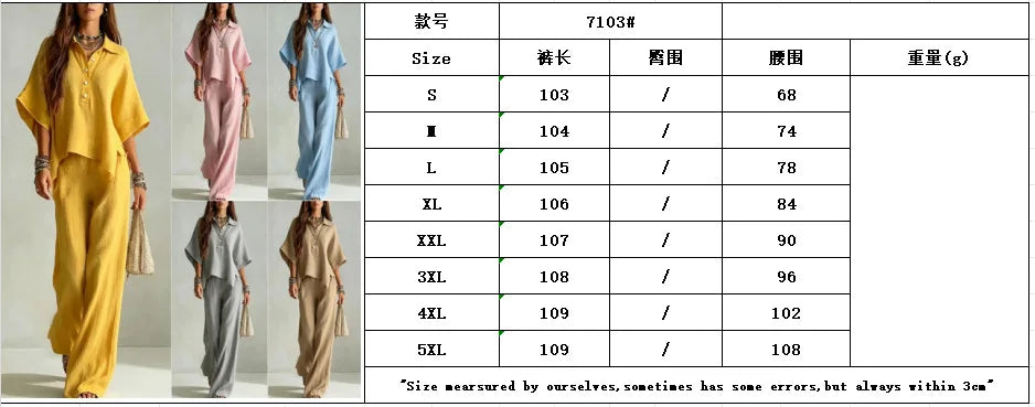 New Solid Color Pants Set 2026 Summer Loose Half-sleeved Shirt Loose Wide-leg Trousers Two-piece Set Fashion Vacation Suit