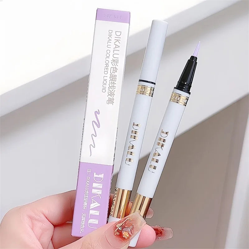 1Pc Glitter Eyeshadow Pen Matte Purple Diamond Eyeliner Pen Waterproof Highlight Brighten Silkworm Makeup Pencil Shiny Eyelids