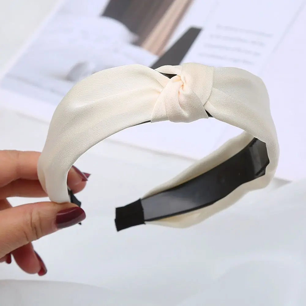 Women Girls Wide Top Knot Hair Bands Headdress Solid Color Cloth Headband Bezel Girls Hairband Hair Hoop Female Hair Accessories