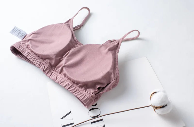 Spring/Summer Ladies Pajamas Sling + Shorts Modal With Chest Pad Solid Color Homewear Set Pajamas Sleepwear Lingerie