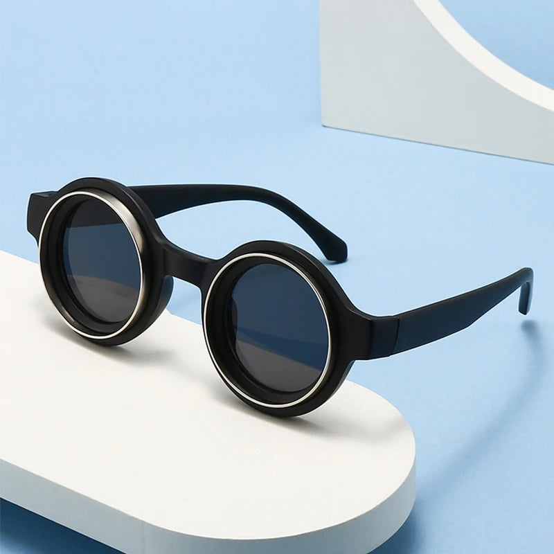 Men Sunglasses Fashion Retro Round Sun Glasses Classic Trendy Circular Outdoor Photography Accessory Eyewear UV400 Eyeglasses