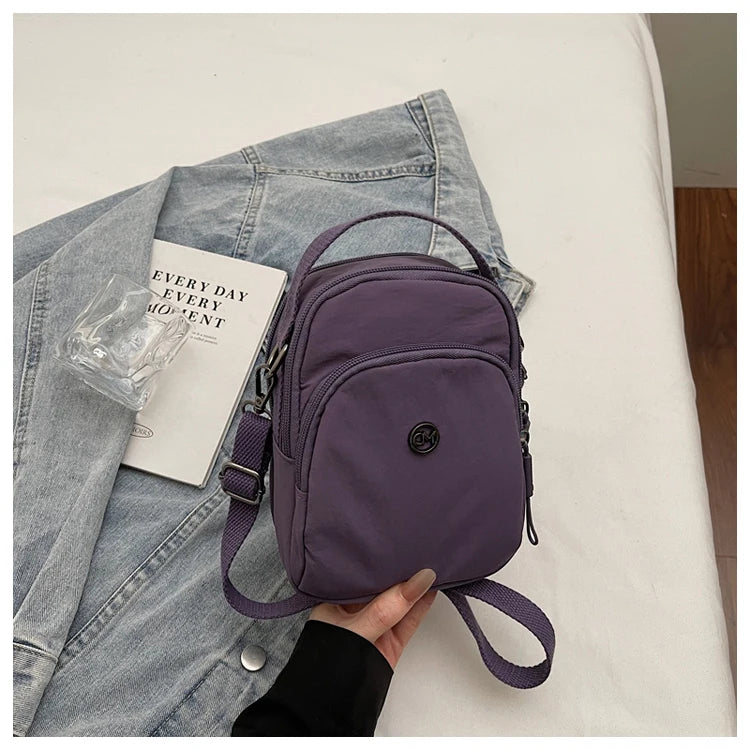 Casual Oxford Fabric Mobile Phone Bag Women's Crossbody Bag Lightweight Trendy Single Shoulder Canvas Bag for Walking