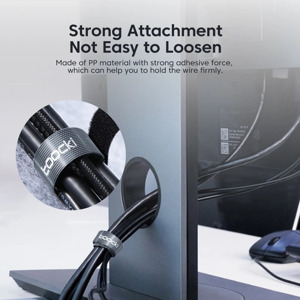 Tookki cable manager cable manager wire tie telephone accessories Velcros manager cable protection tape wrapper