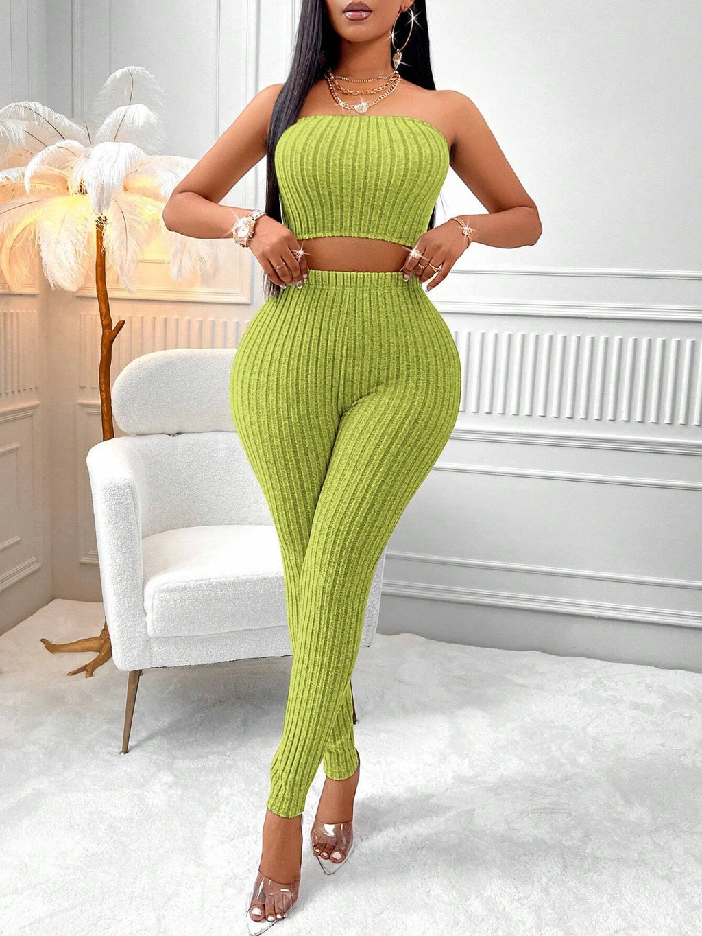 3-Piece Set of Solid Color Camisole, Front-Button Jacket, and Leggings