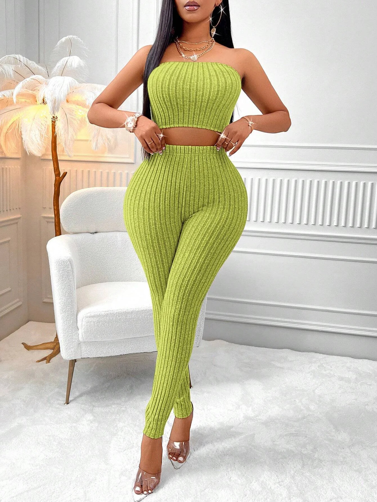 3-Piece Set of Solid Color Camisole, Front-Button Jacket, and Leggings