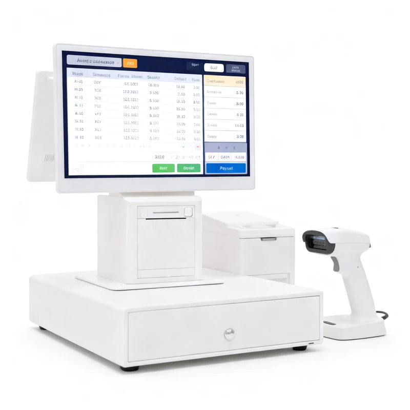 Dual Screen Touch Android Cash Register for Aliexpress, with Cash Drawer for Supermarkets Retail Stores Restaurants