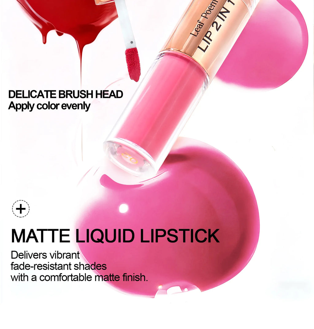 Tapered Gradient Lipliner Pen Black Brown Lip Gloss Matte Lip Liner Double Head Plumping Waterproof Lip Contour Non Stick Makeup