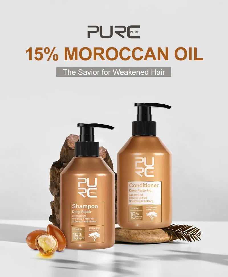 PURC Amino Acid Shampoo Conditioner Morocco Argan Oil Sulfate-Free Smoothing Keratin Hair Treatment Repair Damaged Hair Care