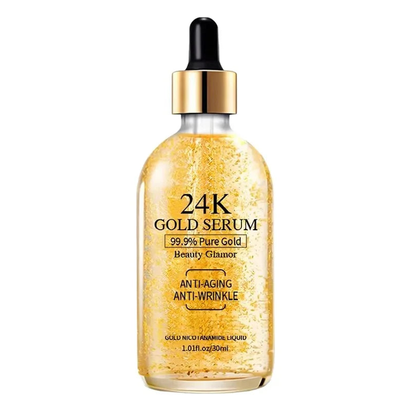 Face Serum Nicotinamide 30ml Hydrating Skin Care 24K Gold Smoothing Texture Daily Gentle Luminous Complexion Dewy Glow Nourish