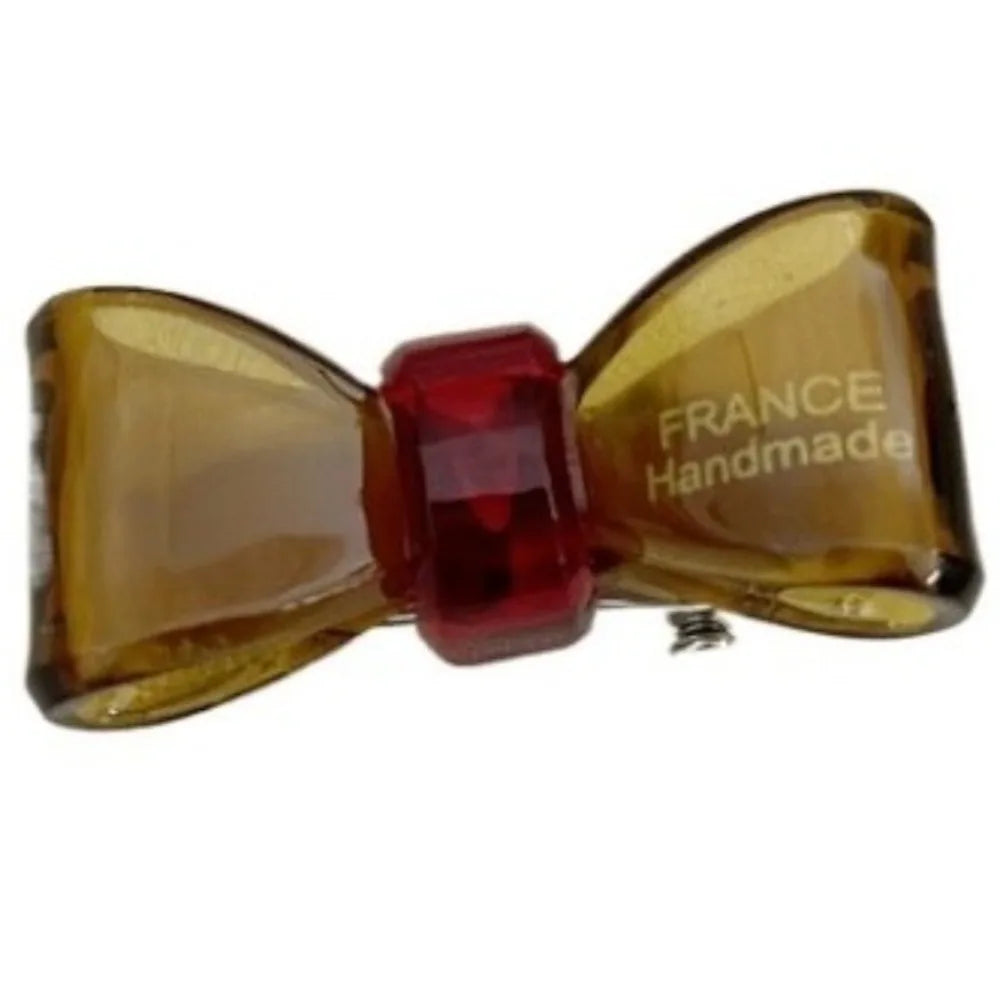 Minimalist New Acetic Acid Bow Hair Clip Transparent Cute Gold Label Mini Duckbill Clip Hairpin Side Bangs Hair Clip