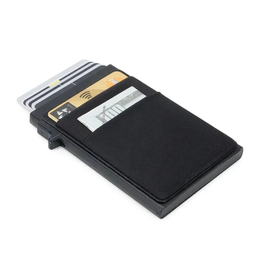 Engraved Rfid Credit Card Holder Smart Wallet Customized Slim Metal Pop Up Personalized Bank Cardholder Wallets for Men Women