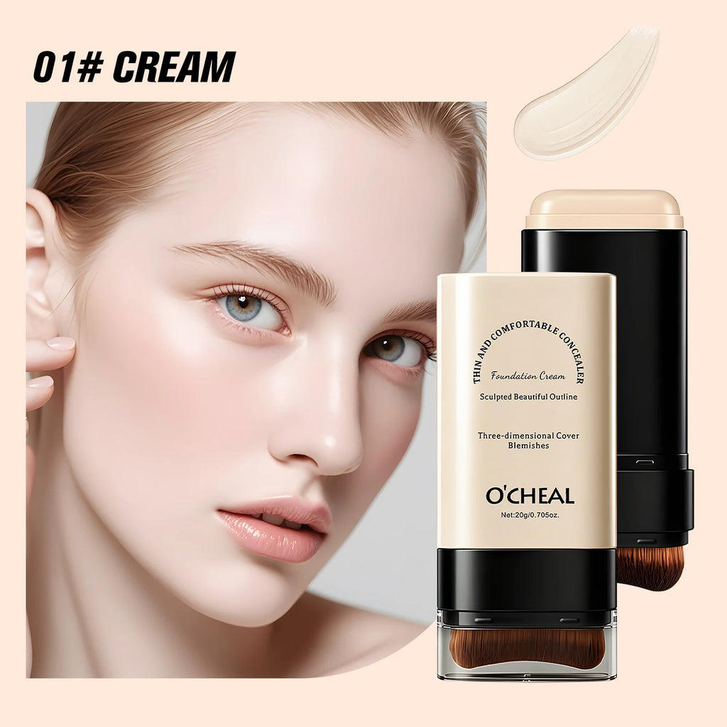 Double-Headed Foundation Make-Up Stick, Waterproof, Set Makeup, conceal, Moisturize, Control Oil, Brighten, No Makeup Transfer