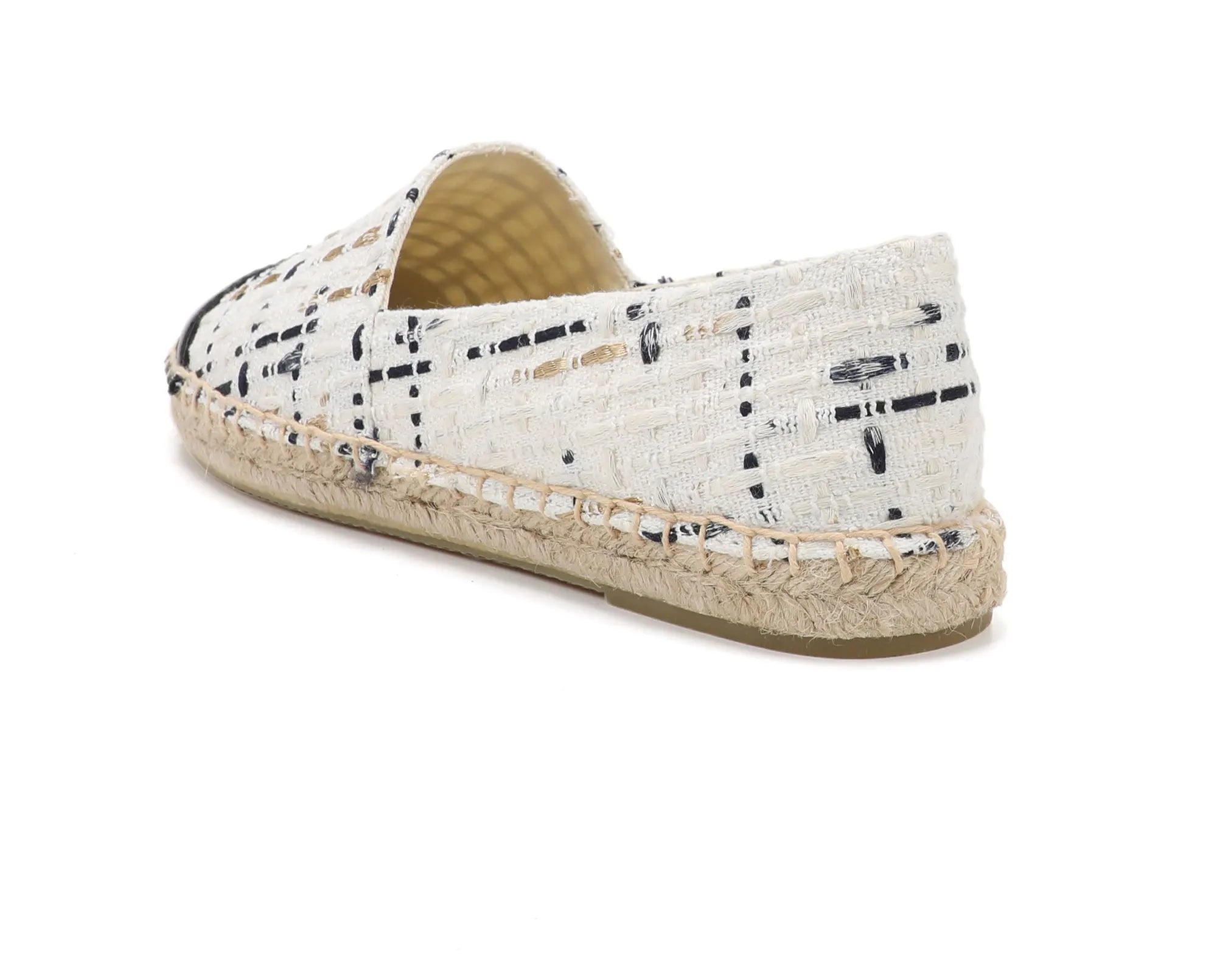 White espadrilles for women flat closed toe shoes