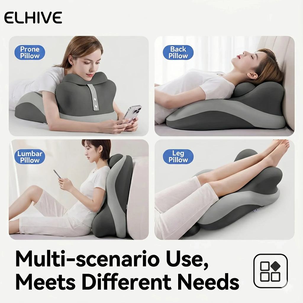 Adjustable Wedge Pillow, Ergonomic Prone Cushion Designed for Comfortable Phone Use And Gaming in Bed. Contoured Support