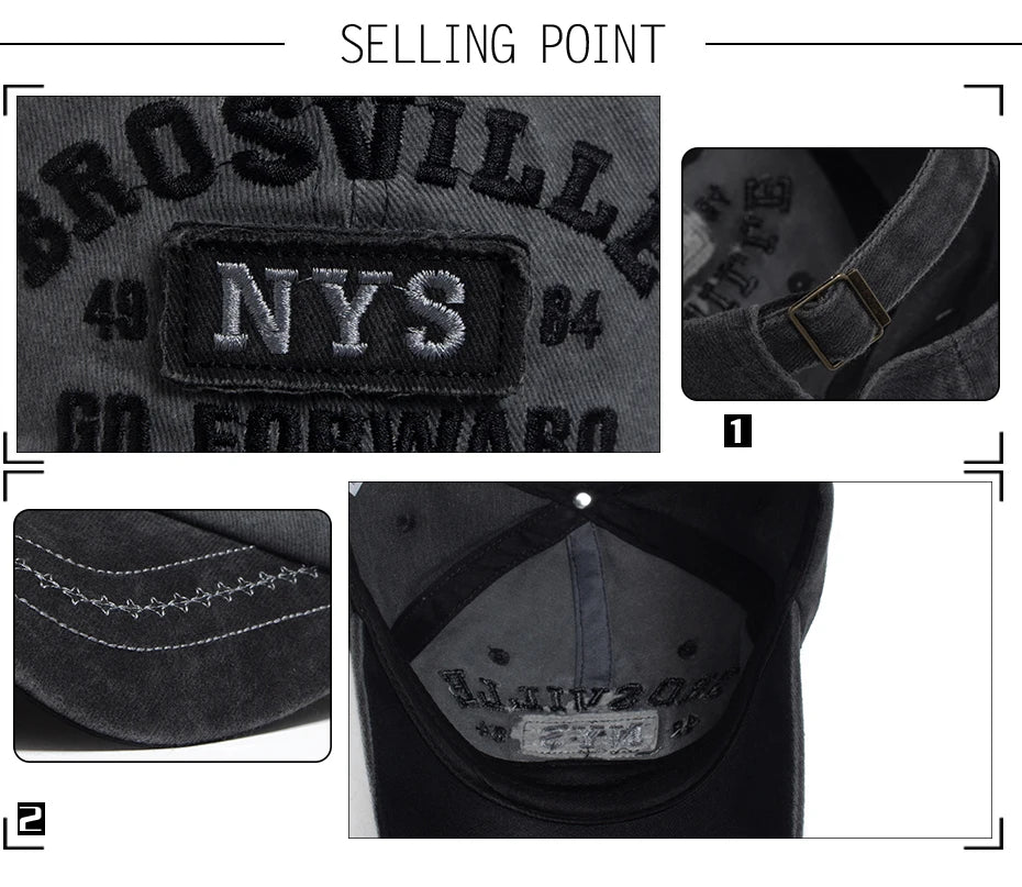 Vintage Washed Two Tone Baseball Cap Men Women Letter Embroidery Distressed Dad Hat Contrast Stitch Adjustable Sun Hat Unisex
