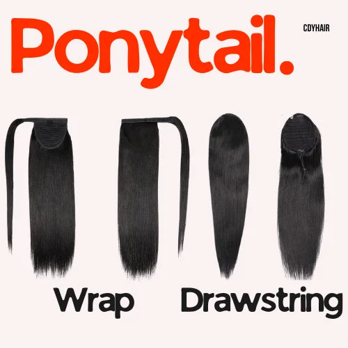 PONYTAIL NATURAL WAVY CUSTOMIZED COLOR 100% HUMAN VIETNAMESE HAIR