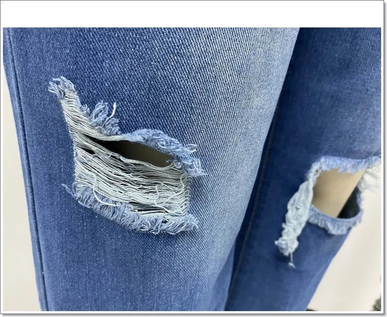 Baggy Jeans Women Flared Denim Pants High Waist Wide Leg Distressed Denim Jeans Light Wash Ripped Frayed Hem Jeans Pants
