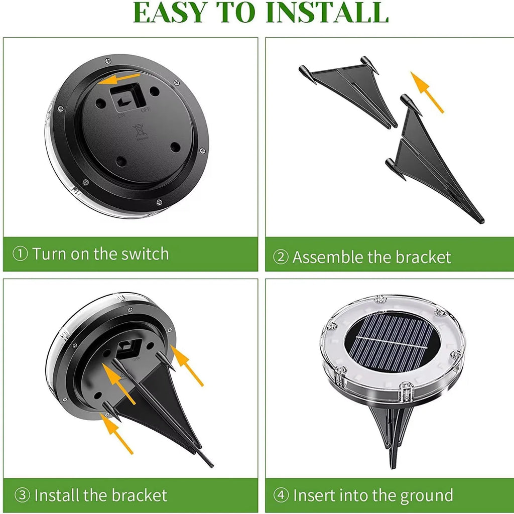 12LED Solar Ground Lights IP65 Waterproof Solar Light Outdoor Solar Garden Light For Yard Lawn Patio Deck Landscape Decor