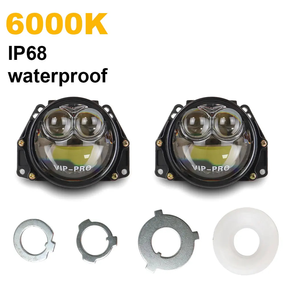 2+6pc Chips 3.0 Inch Bi Led Projector Lens Halo Lights H4 H7 9005 9006 Car Headlights Hella 3R G5 Angel Eyes High Low Beam LED