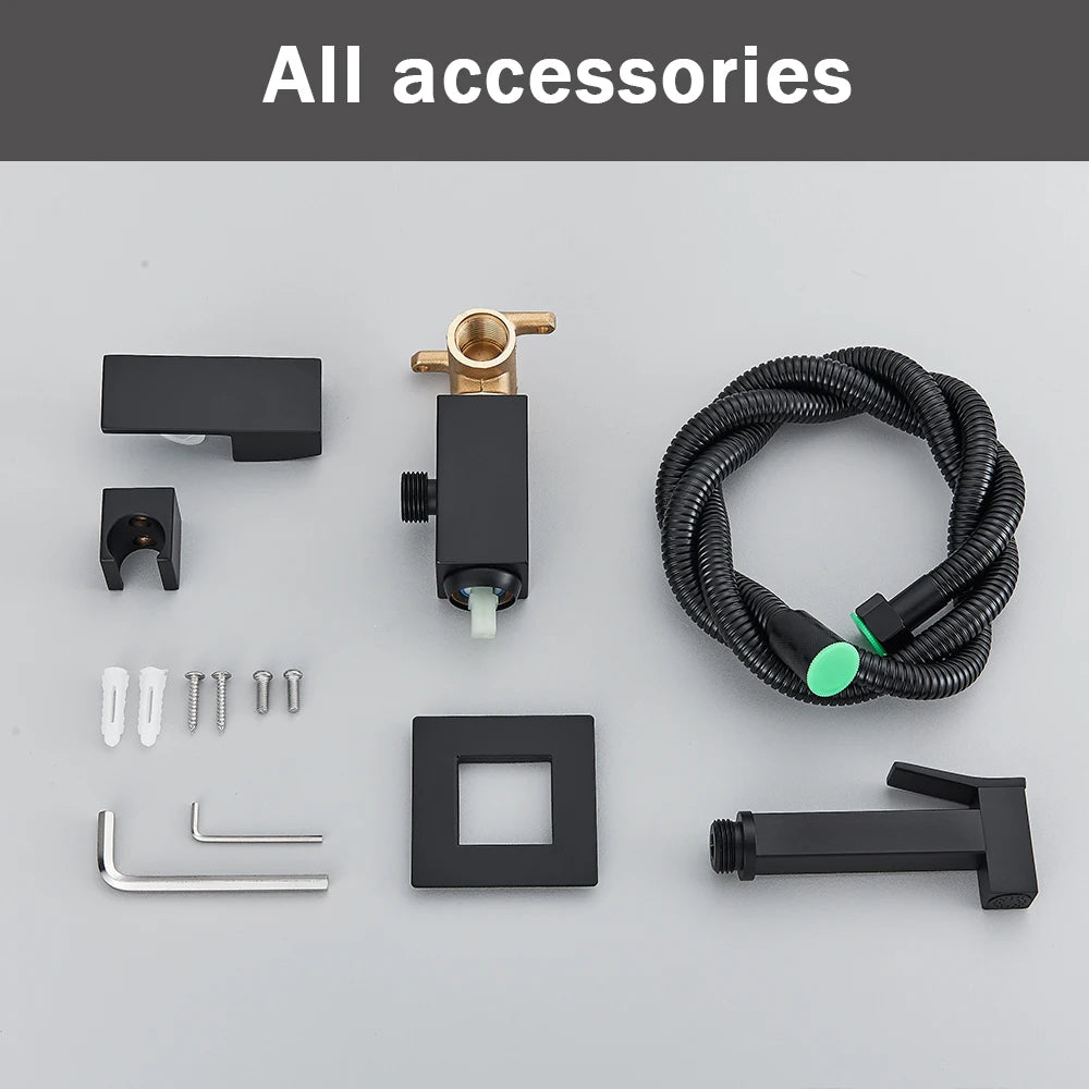 Rozin Black Bidet Faucets Wall Mounted Bathroom Shower Tap Bidet Toilet Sprayer Bidet toilet Washer Mixer Faucet