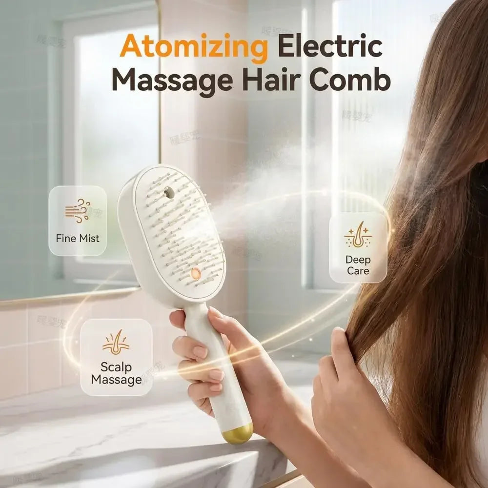 Rechargeable Steams Brush Electric Steam Hair Brush Comb Electric Spray Air Cushion Comb For Hairs Reduce Frizz Nourishes Hairs