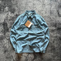 Japan Retro Bamboo Yarn Denim Casual Shirt Cool Hong Kong Style Long Sleeve Loose Spring Autumn 100% Cotton Washed Workwear Tops