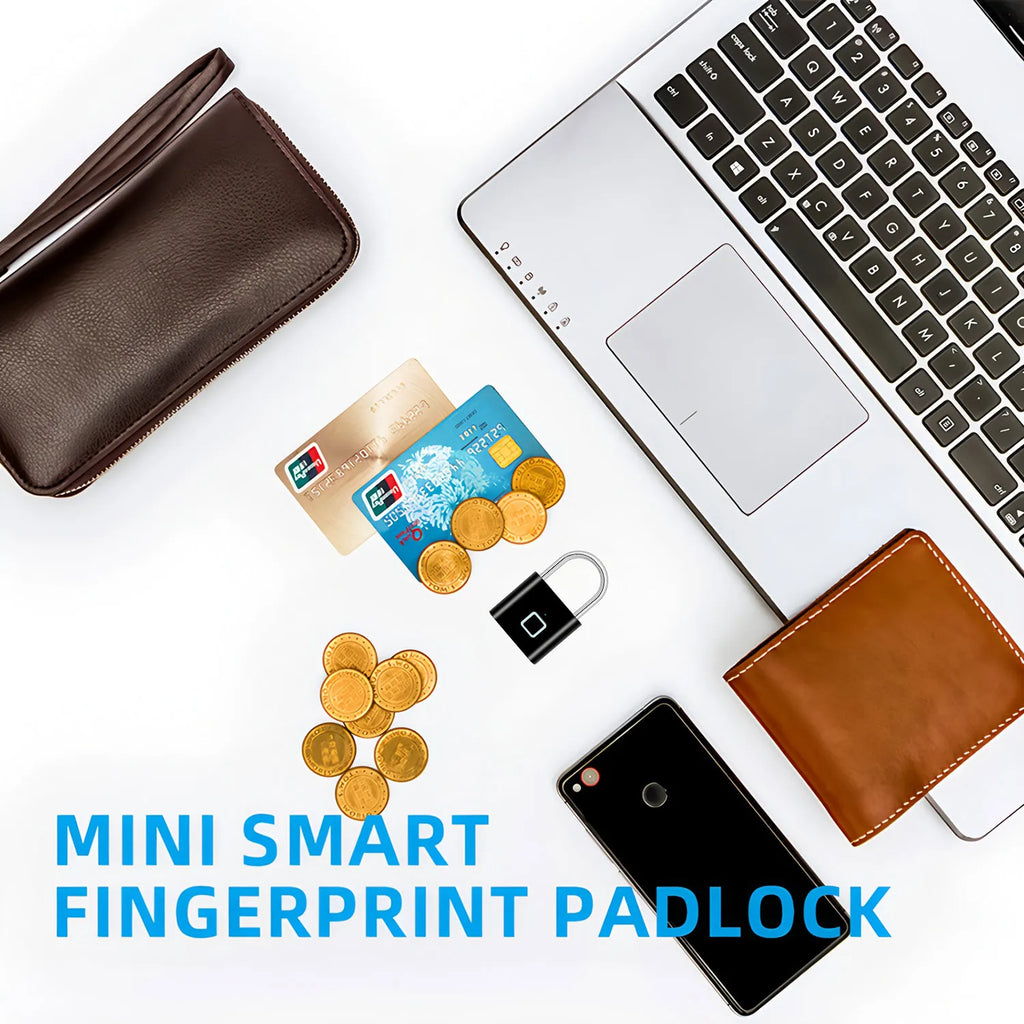 Fingerprint Lock Keyless USB Charging Smart Padlock Anti-theft Zinc Waterproof Door Lock 0.2sec Unlock Portable Door Lock