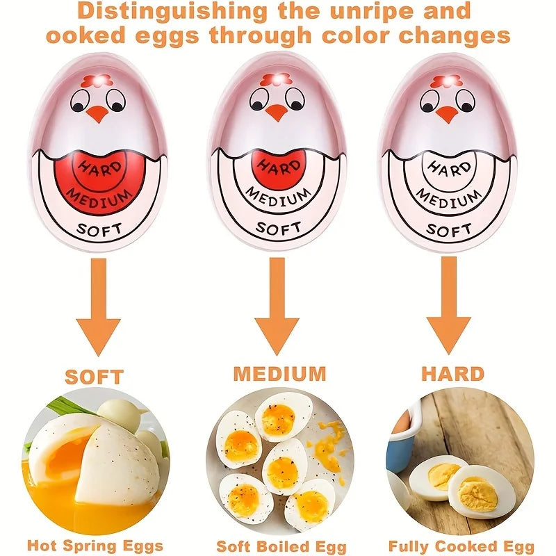 1/2pcs Chick Egg Timer Sensitive Color Change Indicator for Hard Soft Boiled Eggs Cooker Kitchen Gadget for Restaurants Bakeries