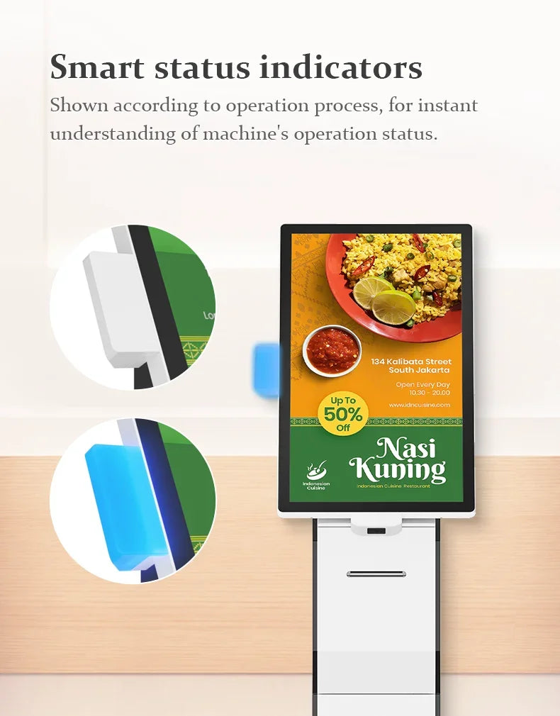 Touch Screen Self-service Ordering System With Printer Support POS hine Restaurant Payment Kiosk