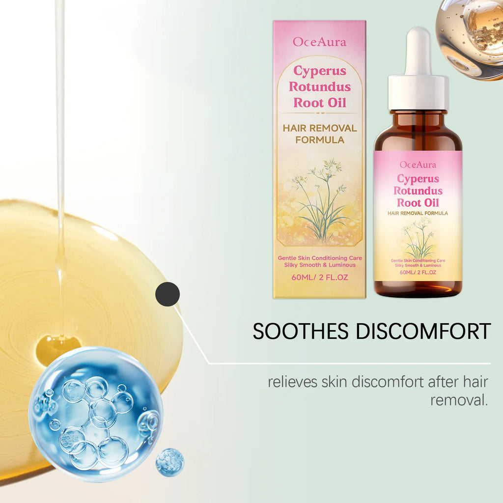 Cyperus Rotundus Hair Removal Oil Hair Growth Inhibitor Skin Smoothing Soothing Refreshing Cleansing Moisturizing Depilatory Oil