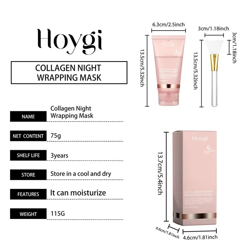 Collagen Tear-Off Mask Overnight Wrapping Mask Deeply Hydrates Reduces Sagging Dullness Moisturize Firming Mask Korean Skin Care