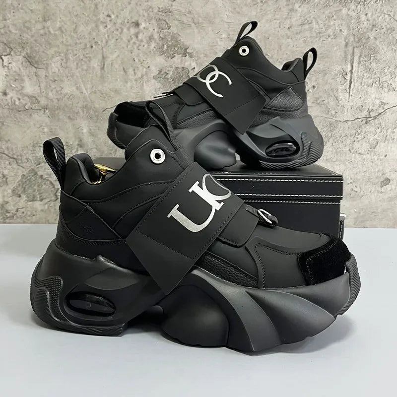 Men's Sport Shoes Comfortable Casual Running Shoes 2025 Spring Autumn Thick Bottom Heightening Korean Style Versatile Dad Shoes