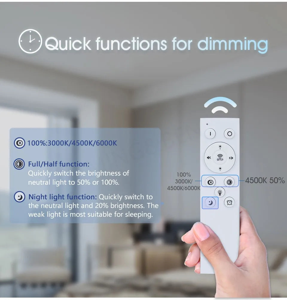 MING&BEN Smart LED Ceiling Lamps 18.5in Round Modern LED Ceiling Light With APP Remote Control Dimmable For Bedroom Living Room