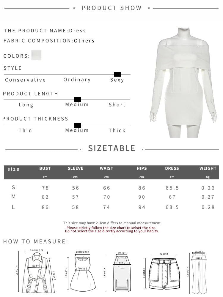 Kliou Off Shoulder Backless Sexy Dress Woman Autumn Trend Lapel Full Sleeve Skinny Peach Hip Midnight Club Party Mini Bodycon